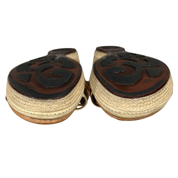 Clarks Artisan Collection Espadrille Tan Strappy Rope Wedge Sandals Size 11 - Picture 13 of 13